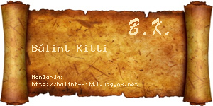 Bálint Kitti névjegykártya
