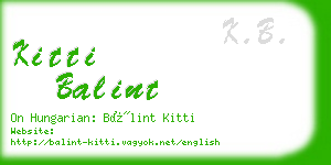 kitti balint business card